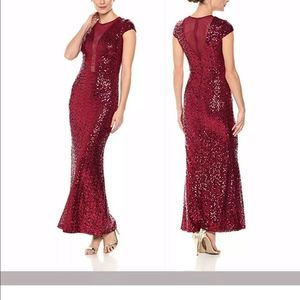 Marina red sequence dress formal size 6